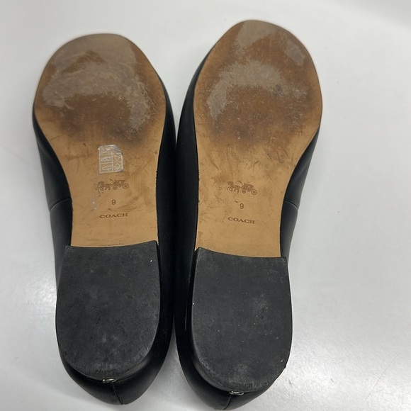 Coach Harper Loafers Leather Metal Beaded Slip On Shoes Black Silver Size 9 - Picture 8 of 11